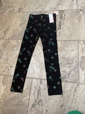NWT Size 6 Wonder Nation Black Heart Print Leggings